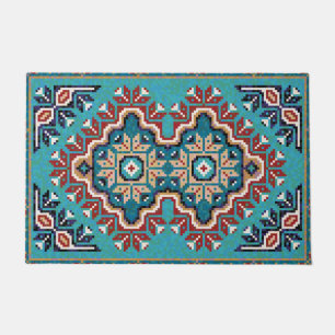Native American Indians Navajo Mosaic Pattern Door Doormat