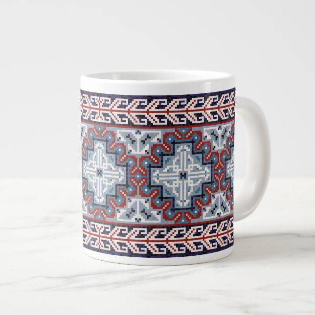 Native American Indians Navajo Pattern Large Coffee Mug (Front Right)