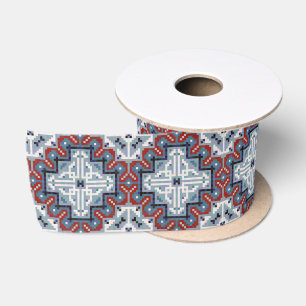 Native American Indians Navajo Pattern Satin Ribbon