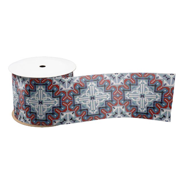 Native American Indians Navajo Pattern Satin Ribbon (Spool)