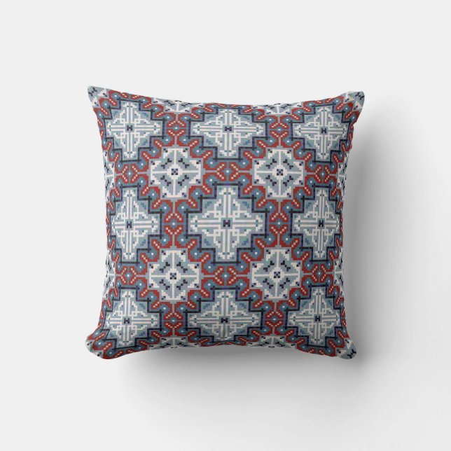 Native American Indians Navajo Pattern Throw Pillow (Front)