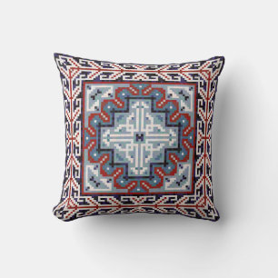 Native American Indians Navajo Pattern Throw Pillow