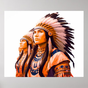 Native American Indians on a Wall Poster