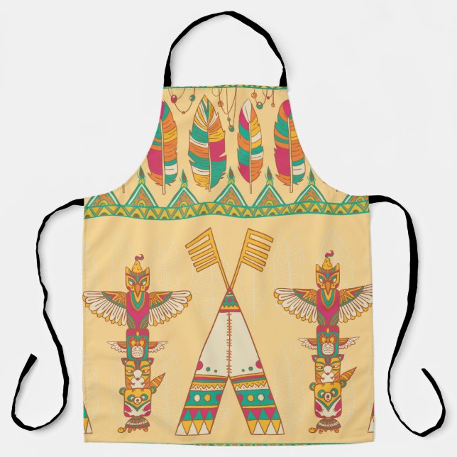 Native American Indigenous Ornamental Background. Apron (Front)