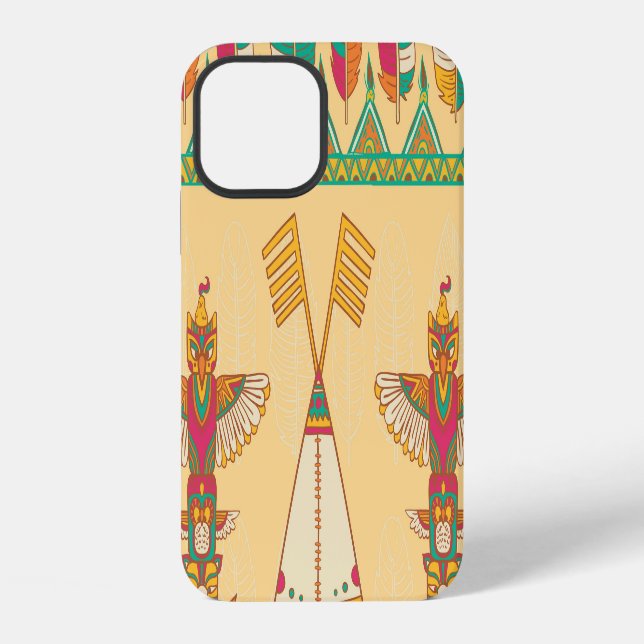 Native American Indigenous Ornamental Background. iPhone Case (Back)