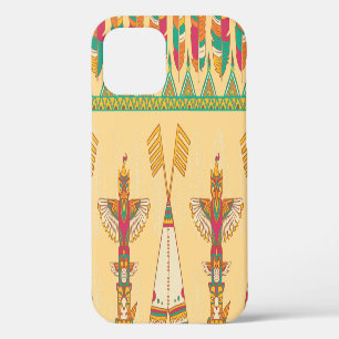 Native American Indigenous Ornamental Background. iPhone 12 Case