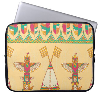 Native American Indigenous Ornamental Background. Laptop Sleeve
