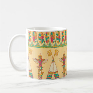 Native american indigenous ornamental seamless pat coffee mug