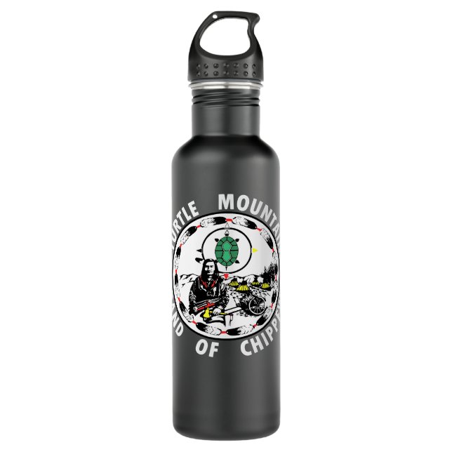 Native American Indigenous Turtle Mountain native  710 Ml Water Bottle (Front)