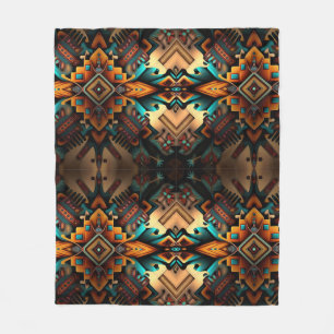 Native American-Inspired Abstract Pattern Fleece Blanket