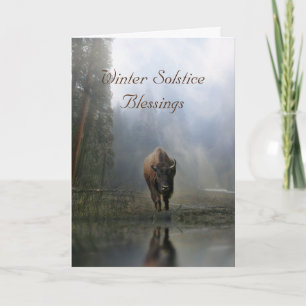 Native American Inspired Buffalo Winter Solstice Card