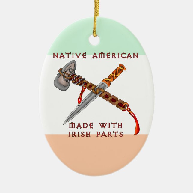 Native American/Irish Ceramic Ornament (Front)
