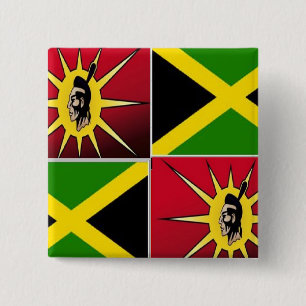 Native american-Jamaican 2 Inch Square Button