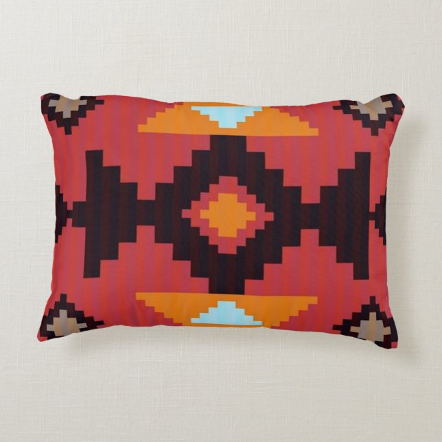 Native American Joy Pattern Decorative Pillow (Back)