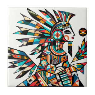 Native American Kachina Dancer Art Tile