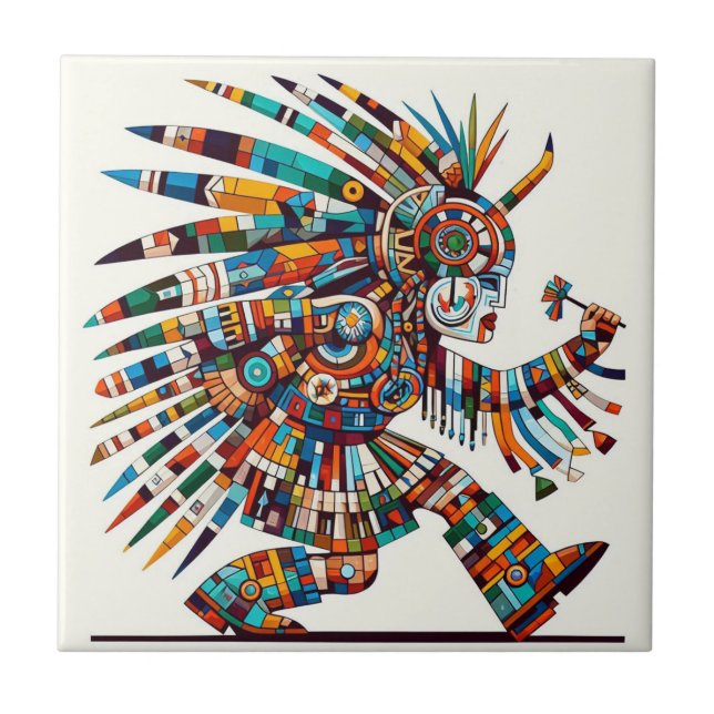 Native American Kachina Dancer Artwork Tile (Front)