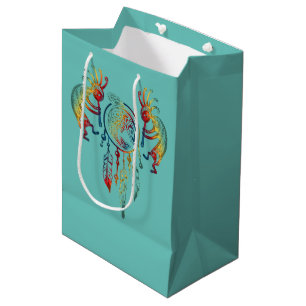 Native American Kokopelli Whale Dreamcatcher 1 Medium Gift Bag