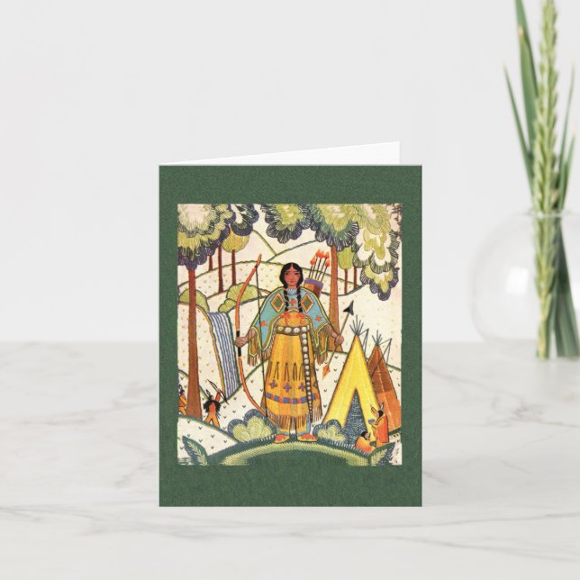 Native American Maiden Note Card (Front)