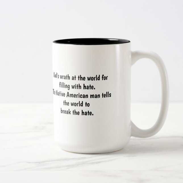 Native American man Two-Tone Coffee Mug (Right)