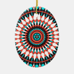 Native American Mandala Ceramic Ornament
