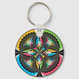 Native American Mandala Colourful Abstract art   Keychain