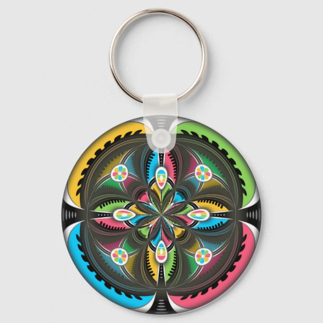 Native American Mandala Colourful Abstract art   Keychain (Front)