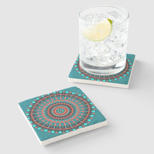 Native American Mandala Stone Coaster (Side)