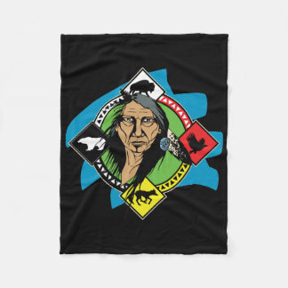 Native American Medicine Wheel Fleece Blanket