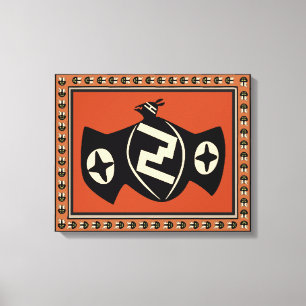 Native American Mimbres Bat Bird Wrapped Canvas