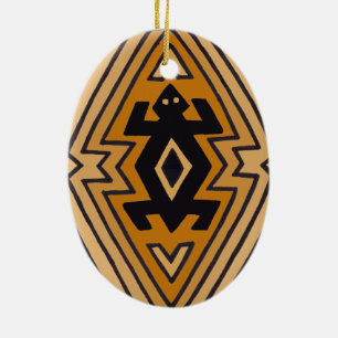 Native American Mimbres Bear Ceramic Ornament