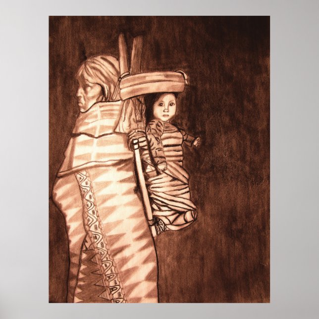 NATIVE AMERICAN MOTHER AND PAPOOSE  POSTER (Front)