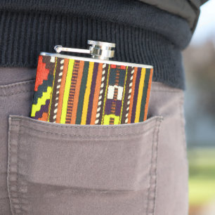 Native American Navajo Indian yellow design Hip Flask