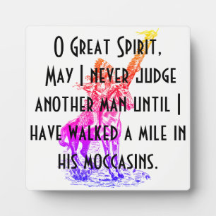 Native American "O Great Spirit" Prayer Plaque