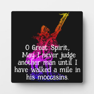 Native American "O Great Spirit" Prayer Plaque