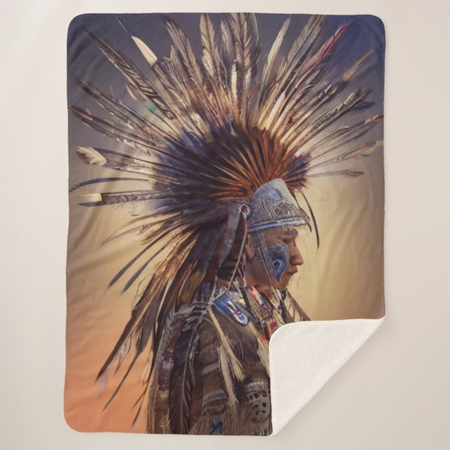 Native American Ojibwe Sherpa Blanket (Front)