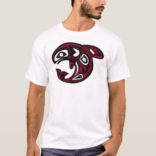 Native American Orca Whale, red T-Shirt