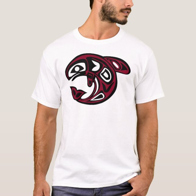 Native American Orca Whale, red T-Shirt (Front)
