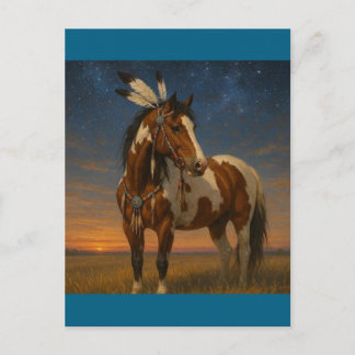 Native American Paint Horse Postcard - Kachine