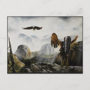 Native American Painting~ Welcome Friend Postcard