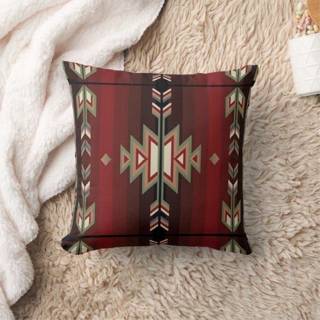 Native American Pattern 13 Throw Pillow (Blanket)