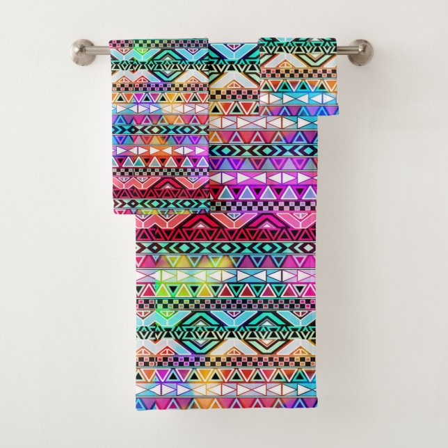 Native American Pattern Bath Towel Set (Insitu)