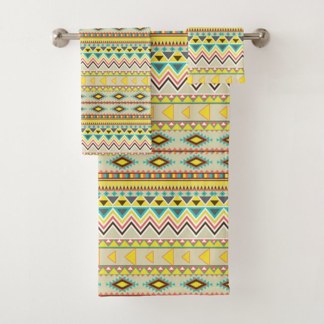 Native American Pattern Bath Towel Set (Insitu)