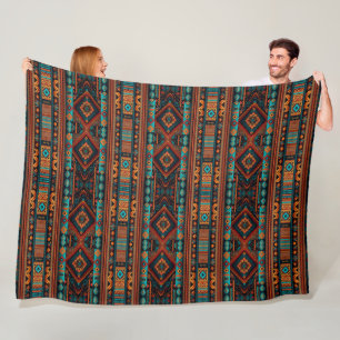 Native American Pattern Boho Culture Abstract Arts Fleece Blanket