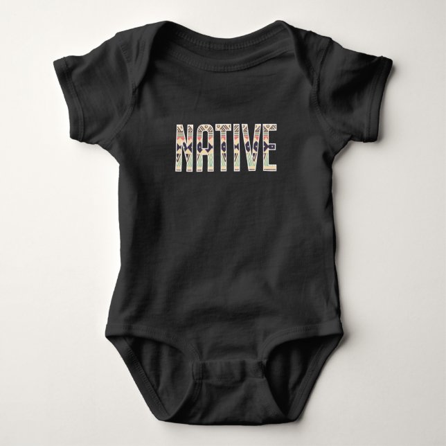 Native American Pattern Indian Apache Baby Bodysuit (Front)