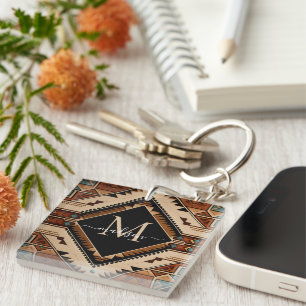 Native American Pattern Indian Culture Boho Style Keychain
