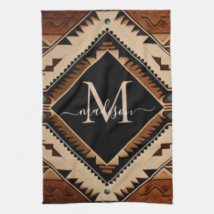 Native American Pattern Indian Culture Boho Style Kitchen Towel