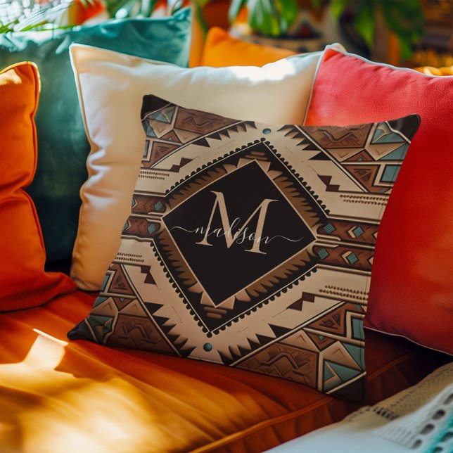 Native American Pattern Indian Culture Boho Style Throw Pillow (Creator Uploaded)