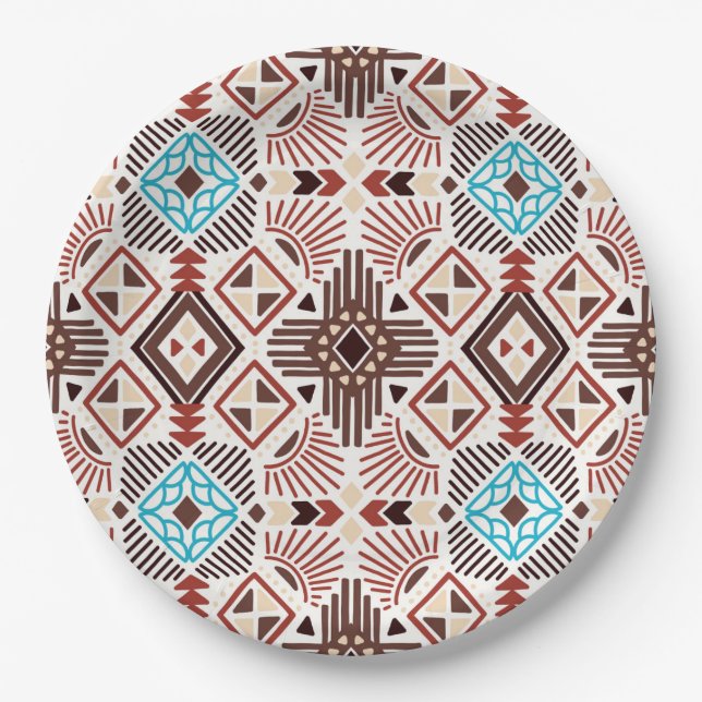 Native American Pattern Paper Plate (Front)