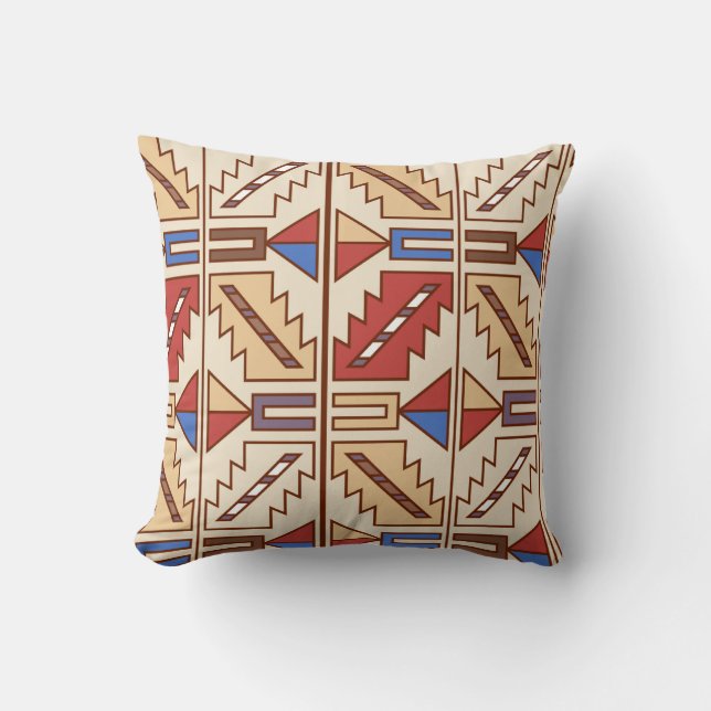 Native American Pattern Throw Pillow (Front)