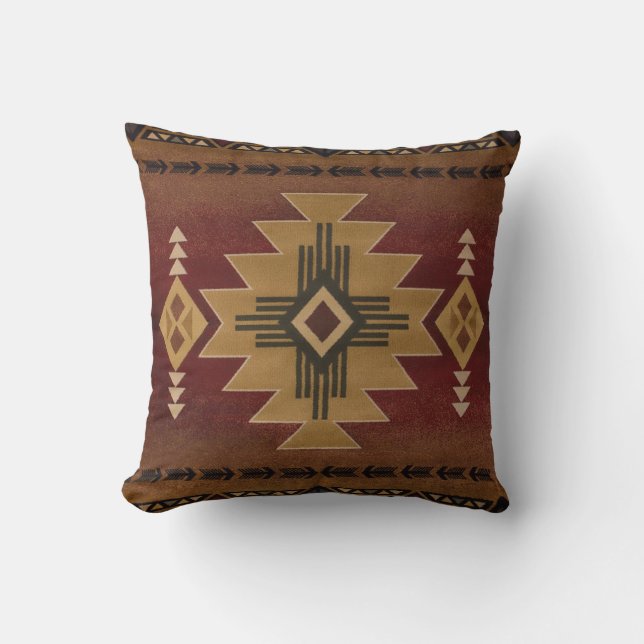 Native American Pattern Throw Pillow (Front)
